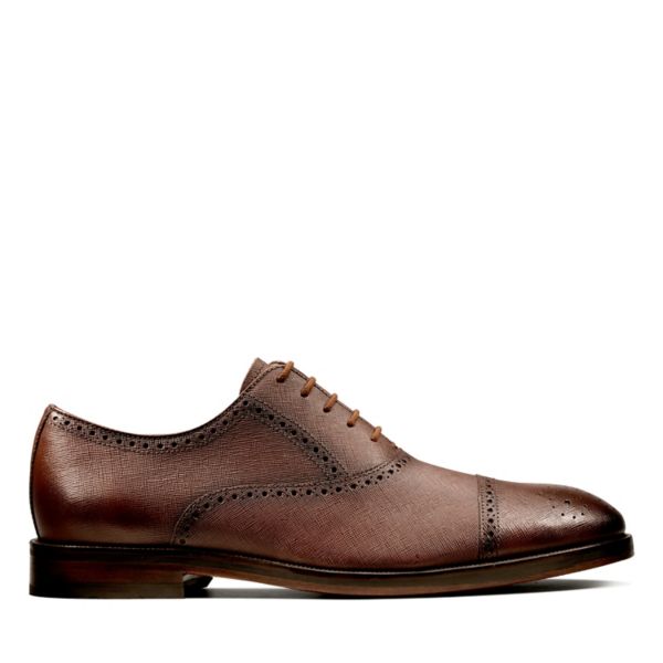 Clarks Mens Oliver Limit Wide Fit Shoes Brown | CA-7219840